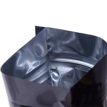 100vnt/Daug Aliuminio Folijos Maišelį Savarankiškai Antspaudas Užtrauktukas Ziplock Pakuotės Maišelis Uždaroma Black 
