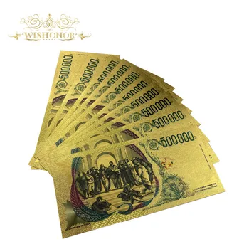 10vnt Spalva Italija Aukso Banknotų 500,000 Lire Aukso Pastaba Netikrą Popieriniai Pinigai Už Souveni Dovanos