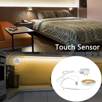 12V LED Šviesos Juostelės Vandeniui 2835 60Leds/m Vertus, Scan Jutiklis LED Juostelės šviesos srautą galima reguliuoti Touch Sensorius Jungiklis LED Virtuvės Spintoje šviesos