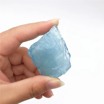 1PC Gamtos Mėlynasis Akvamarinas Raw Brangakmenių Originalus Akmenys Mineralinių Kristalų Reiki Healing Kvarco Kristalo Pavyzdys