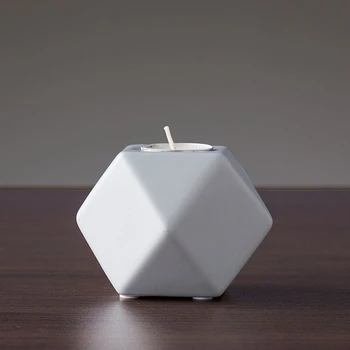 1PC Šiaurės šalių Keramikos Kūrybinis Retro Ins Papuošalai Namų Kambarį Apdaila Geometrinis Mažų Žvakių Laikikliai Žvakidė