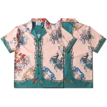 2020 Harajuku Vyrų marškinėliai Teismas Retro Unisex royal Atsitiktinis Laisvi Marškinėliai trumpomis Rankovėmis Marškiniai StreetWear Hi-hop Marškinėliai Vyrams