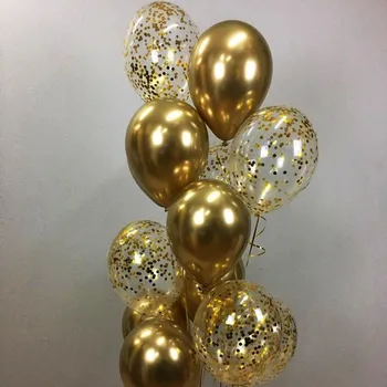 25pcs/daug didelis aukso karūna folija balionas ir 12inch metalo, latekso aukso konfeti helio balionas, vestuvių merginos gimtadienio dekoras