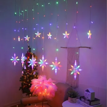 3.5 M LED North Star Užuolaidų Lemputė 220V ES Kalėdinė Girlianda 