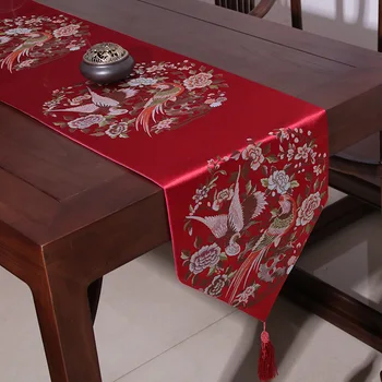 33x210cm Klasikinio Kinų paukščių gėlių žakardo stalo runner kutas baldai lentelė kilimėlis padengti lova runner staltiesė dulkių įrodymas