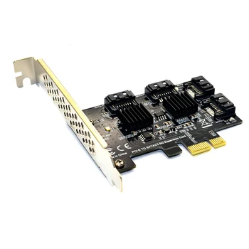 4 Uostai SATA 6G PCI Express Valdiklio plokštė PCI-e prie SATA III 3.0 keitiklis su Šilumos Kriaukle Plėtra Adapteris SATA Valdybos PC