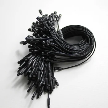 500PCS L20cm, Dia.1mm Aukštos kokybės drabužių, vielos, juoda vaškas virvės pakabinti tegus sriegis/drabužių eilutę sagtis nemokamas pristatymas