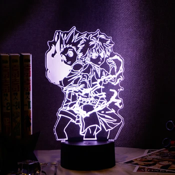 Anime Hunter X Hunter 3d Naktį Šviesos Gon ir Killua Pav naktinė lempa už Vaikas Miegamojo Dekoras Apšvietimas Vaikų Dovanų Stalo Lempa