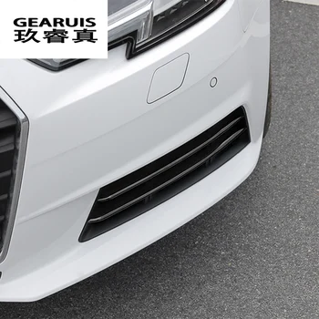 Automobilio stilius Audi A4 B9 Galvos Priekiniai rūko žibintai apima grotelių skersiniai žibintai Lipdukai apdaila, nerūdijančio plieno, auto Priedai