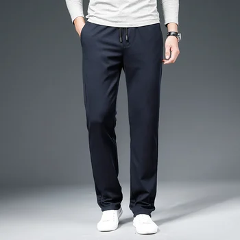 BAO SHAN minkštas ir patogus ruožas Sweatpants prekės ženklo drabužių prabangūs aukštos kokybės elastinga juosmens vyriški tiesiai atsitiktinis kelnės
