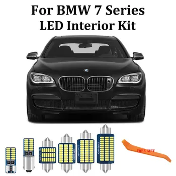 Be Klaidų, LED Vidaus apšvietimo lemputė + Licenciją Plokštelės Lempa, Rinkinys, Skirtas BMW 7 Serija E38 E65 E66 E67 yra f01 F02 F03 F04 (1994-)