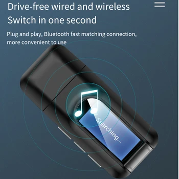 Bluetooth 5.0 Garso Imtuvas, Siųstuvas LCD Ekranas 3.5 mm AUX-Jack Stereo USB Dongle Belaidžio ryšio Adapteris, skirtas Automobilių PC TV Ausines