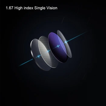 Coyee 1.67 Aukštas rodiklis Single Vision Ultra Plonas CR-39 Asferiniai Optinis Recepto Objektyvas Trumparegystė Presbyopia UV Apsaugoti