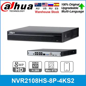 Dahua Tarptautinės Originalus NVR2108HS-8P-4KS2 8 CH 8 POE 4K H. 265 Tinklo Vaizdo įrašymo NVR Rekordą IP kamerų VAIZDO stebėjimo Sistema