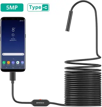 DEPSTECH USB Endoskopą Tikrinimo Kamera 5.0 MP IP67 atsparus Vandeniui USB Borescope Android 
