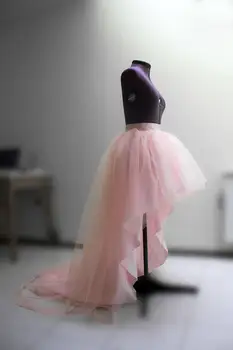 Didelis Mažas Blush Pink Vestuvių Tiulio Sijonas Mados Aukštos Juosmens Moterų Ilgas Sijonas Asmeninį Nesimetriškas Promenadzie Suknelė Užtrauktukas Stilius