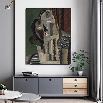 Drobės Spausdintos Georges Braque Sienos Meno Plakatas Kubizmo Tapybos Šiuolaikinio Namų Dekoro Moteris Modulinės Abstrakti Paveikslo Rėmeliai, Miegamojo