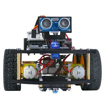 EL-KIT-012 UNO Projekto Protingas Robotas Automobilinio Rinkinio V 3.0 su UNO R3, Linijos Sekimo, Ultragarsinis Jutiklis, 