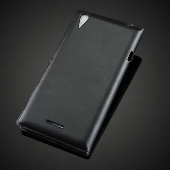 Galinį Dangtelį Sony Xperia T3 M50W D5103 Prabanga Peržiūrėti Langų Atveju Aukštos Kokybės Mados PU Odos Flip Cell Phone Case Cover