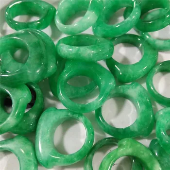 Gamtos mėgėjams vyrų, moterų prekės green jade žiedas smaragdas rankų darbo jade žiedai ranka raižyti Drožyba modelis jade žiedas papuošalai viena