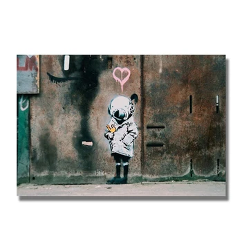 Grafiti Šiuolaikinio Meno Gatvės Banksy Drobės Tapybos Gyvūnų Plakatus Spausdina Quadros Sienos Paveiksl Kambarį Namų Dekoro Cuadros