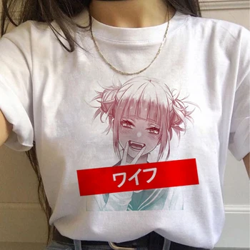 Hentai Himiko Toga Marškinėlius Grafinis Viršuje Tee Moterų Nauja Ahegao Harajuku Graphic Marškinėliai Moterims Mano Herojus akademinės bendruomenės Anime Senpai T-shirt