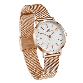 IBSO laikrodžiai moterims Mada Sporto Nerūdijančio Plieno Atveju Odos Juosta žiūrėti Kvarco Verslo Laikrodis naujas dizainas