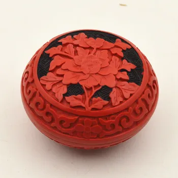 Išskirtinį Kinijos Raudonojo Gyvsidabrio Lako Gėlių Laimingas Papuošalų Dėžutė