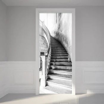 Juoda Ir Balta Laiptai, Sienų Lipdukai 3D Retro 