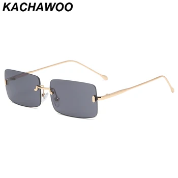 Kachawoo mados stačiakampio formos akiniai nuo saulės vyrų taškus saulės akiniai metalo moterų reikmenys aikštėje atspalvių žalia ruda vasaros 2021