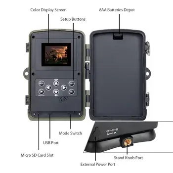 Korinio Mobiliojo Medžioklės Kamera, 2G, SMS, MMS, GSM 16MP 1080P Infraraudonųjų spindulių Belaidis Naktinio Matymo Laukinių gyvūnų Medžioklės Takas Kamera HC801M