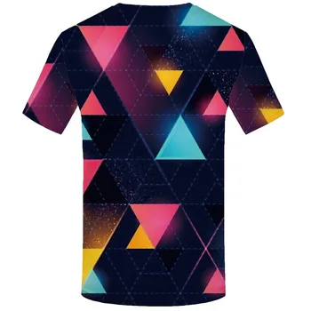 KYKU Geometriniai T-shirt Vyrai Aikštėje Tshirts Atsitiktinis Rusija Juokinga T shirts Spalvinga Marškinėliai Spausdinti Galaxy Anime Drabužius trumpomis Rankovėmis