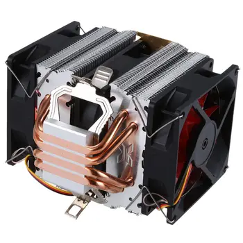 LANSHUO Gryno vario 4 šilumos vamzdis, 1366 1155 775Intel/AMD multi-platform CPU radiatoriaus 3 laidų su šviesos trys ventiliatoriai(Juoda+Klykauti