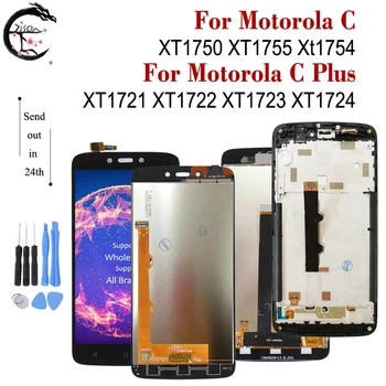 LCD ekranas Su Rėmu Motorola Moto C XT1750 XT1755 Xt1754 Ekranas C plus XT1721 XT1722 XT1723 XT1724 LCD Ekranas Touch 