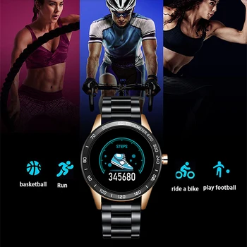 LIGE Naujas Smart Watch Vyrų Pedometer Širdies ritmas, Kraujo Spaudimo Monitorius Vandeniui Plieno Diržas Smartwatch Daugiafunkcį Sporto Režimas