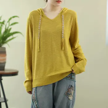 Max LuLu 2020 Naujų Rudens Ponios Korėjos Dizaineris Prarasti Puloveriai Moteriški Laisvalaikio Megztiniai Su Gobtuvu Moteriška Vintage Drabužiai Plius Dydis