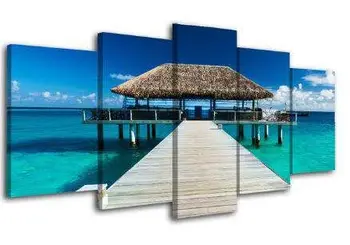 Modulinė Plakatas Šiuolaikinės 5 Gabalus HD Marina Atspausdintas Sienos Meno Lapai Drobės Paplūdimio Nuotrauką Paveikslų Namų Dekoro Rėmo Gyvenimo Roo