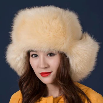 MZ250 Storas Šiltas Žiemą Bombonešis Skrybėlę Moterims Aukštos Kokybės rusijos Ushanka Skrybėlę Ponios Dirbtiniais Kailiais Skrybėlę Moterų Earflap Trapper Hat