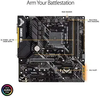 Naudotas,Asus TUF B450M-Plus Žaidimų AMD Ryzen 2 AM4 DDR4 HDMI, DVI-D 2 M. mATX Plokštė