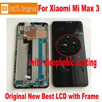 Originalus Naujas Xiaomi Mi Max 3 LCD Ekranas 10 Taškų Jutiklinis Ekranas skaitmeninis keitiklis Stiklo skydų Surinkimo Jutiklis su Rėmu Max3 Telefono