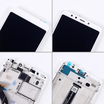 Originalą Xiaomi Redmi 5 LCD Ekranas Ekrano Pakeitimas su Rėmu MI Redmi 5 LCD Jutiklinis Ekranas skaitmeninis keitiklis TVT1 MDTI MDI1