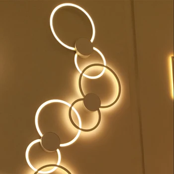 Paprastas baltas metalo dažai tuščiaviduriai geometrinis dizainas sienos lempa, modernios LED apšvietimo laiptinės 