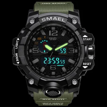 Prekės Mens Sporto Laikrodžiai Karinės Dvigubas Ekranas Analoginis Skaitmeninis LED G Stilių, Kvarciniai Laikrodžiai Lauko Vandeniui Plaukimo Žiūrėti