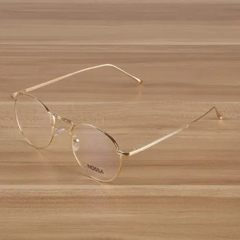 Retro naujas mados apvalus rėmas metalinis akinių rėmas vyrų ir moterų tendencija apdailos plokščio veidrodžio literatūros studentams bauda akinius.