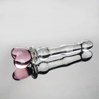 Rožinė Širdis Stiklo butt plug analinio sekso žaislus moteris lesbiečių G SPOT trykšti aišku, Krištolo KAROLIUKAI GĖJŲ analinis prostatos stimuliatorius išangę