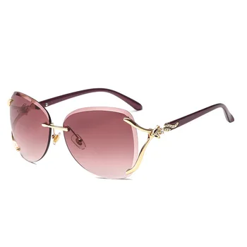 Rožinės spalvos Lapės kalnų krištolas Negabaritinių Akiniai nuo saulės, Moterų, Prabangos Prekės ženklo Dizaineris Gradientas Saulės akiniai Moterų Zonnebril Dames óculos de sol