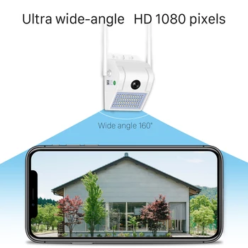 WiFi infraraudonųjų SPINDULIŲ Naktinio Matymo 1080P Debesis HD Sienos Lempos Lauko IP Kamera Kūno Smart Indukcijos Sodo Belaidė Kamera SD Kortelę