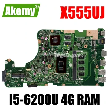 X555UJ REV 2.0 plokštė I5-6200U 4G RAM Asus X555UJ X555UF X555UQ X555UB X555U F555U A555U K555U Nešiojamas plokštė