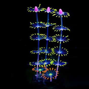 Žuvų Bakas Akvariumas Kraštovaizdžio po vandeniu Silikono Šviesos Poveikio Modeliavimas Koralų Augalai su liuminescencinėmis poveikis Apdaila